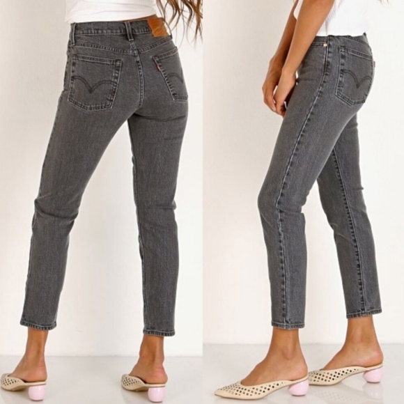 Levi's Wedgie Straight Gray Jeans Size 25 - Picture 9 of 10